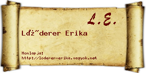 Lóderer Erika névjegykártya